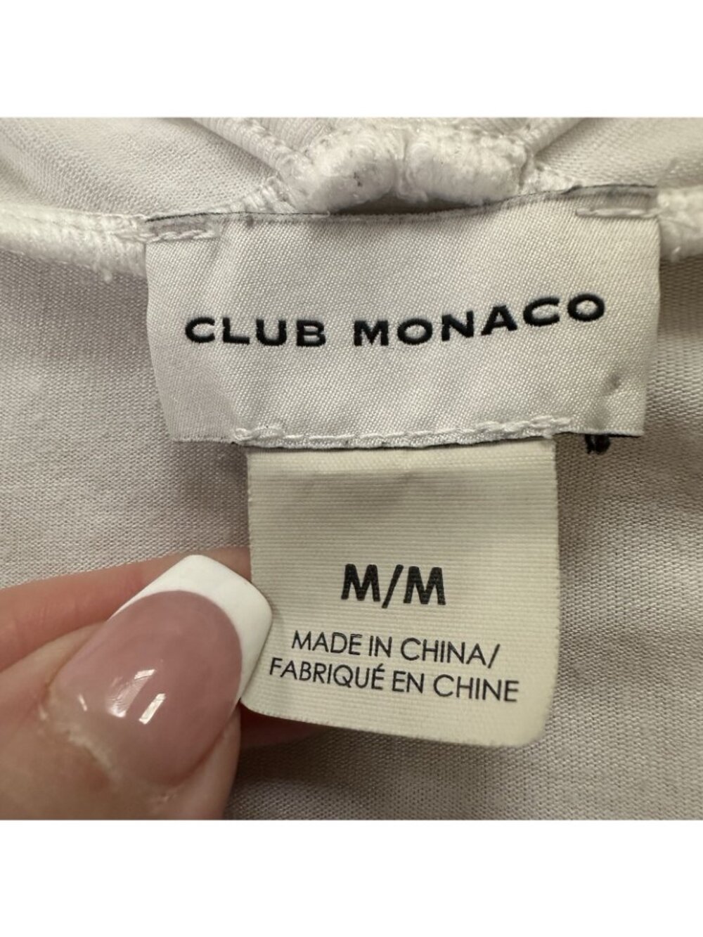 Club Monaco Top Women’s Medium White Oversized V-Neck Flowy *Flaw - Picture 8 of 12